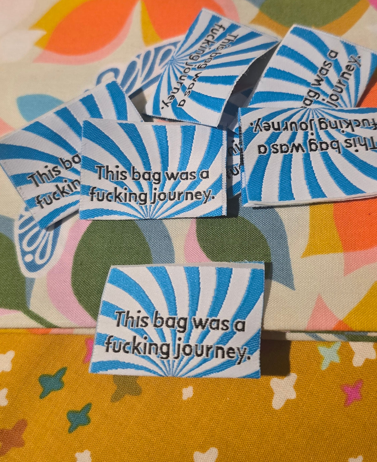 Sweary labels F.CKING JOURNEY fun labels