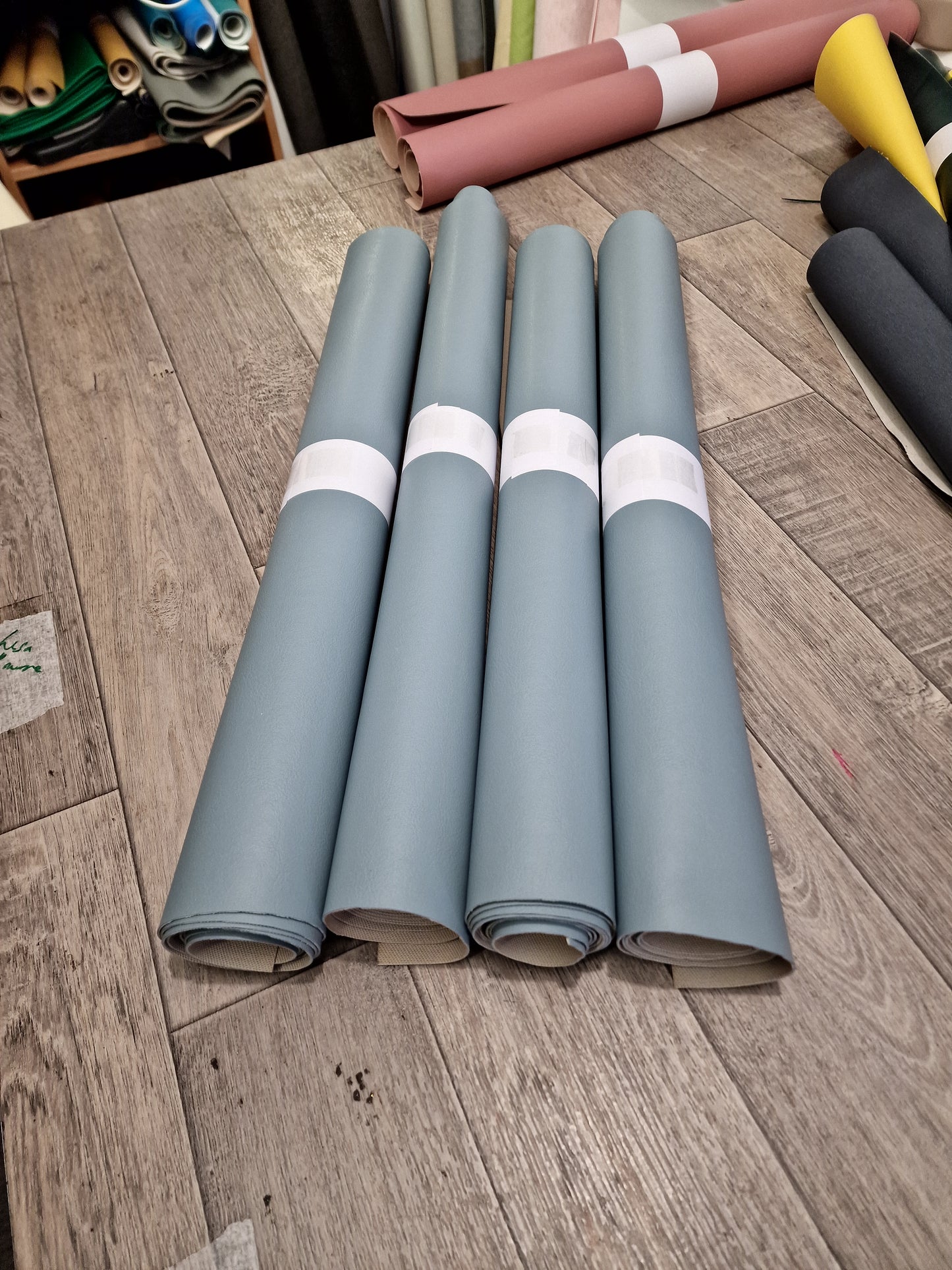 ASHTON sky blue light Faux leather half and full meters