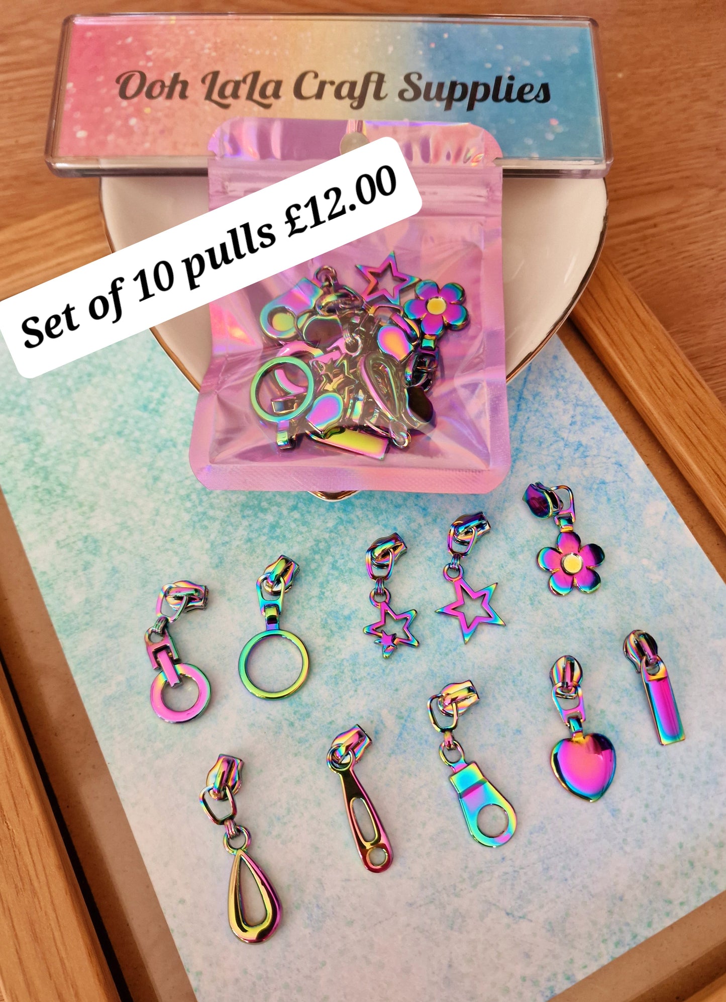 NEON Rainbow Zip and zip pull Bundle size 3# FREE POSTAGE OFFER