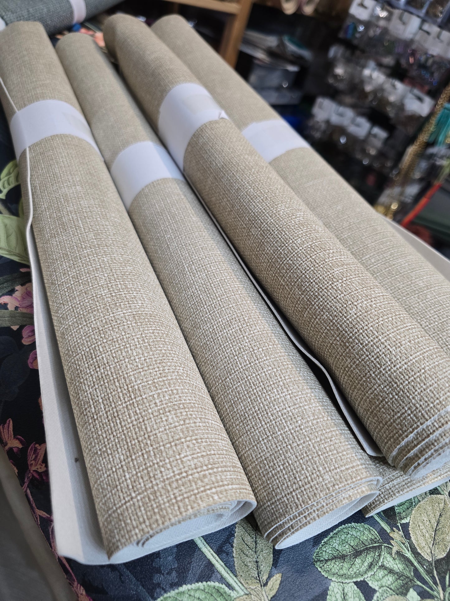 New creamy TWEEDY effect faux leather half meter