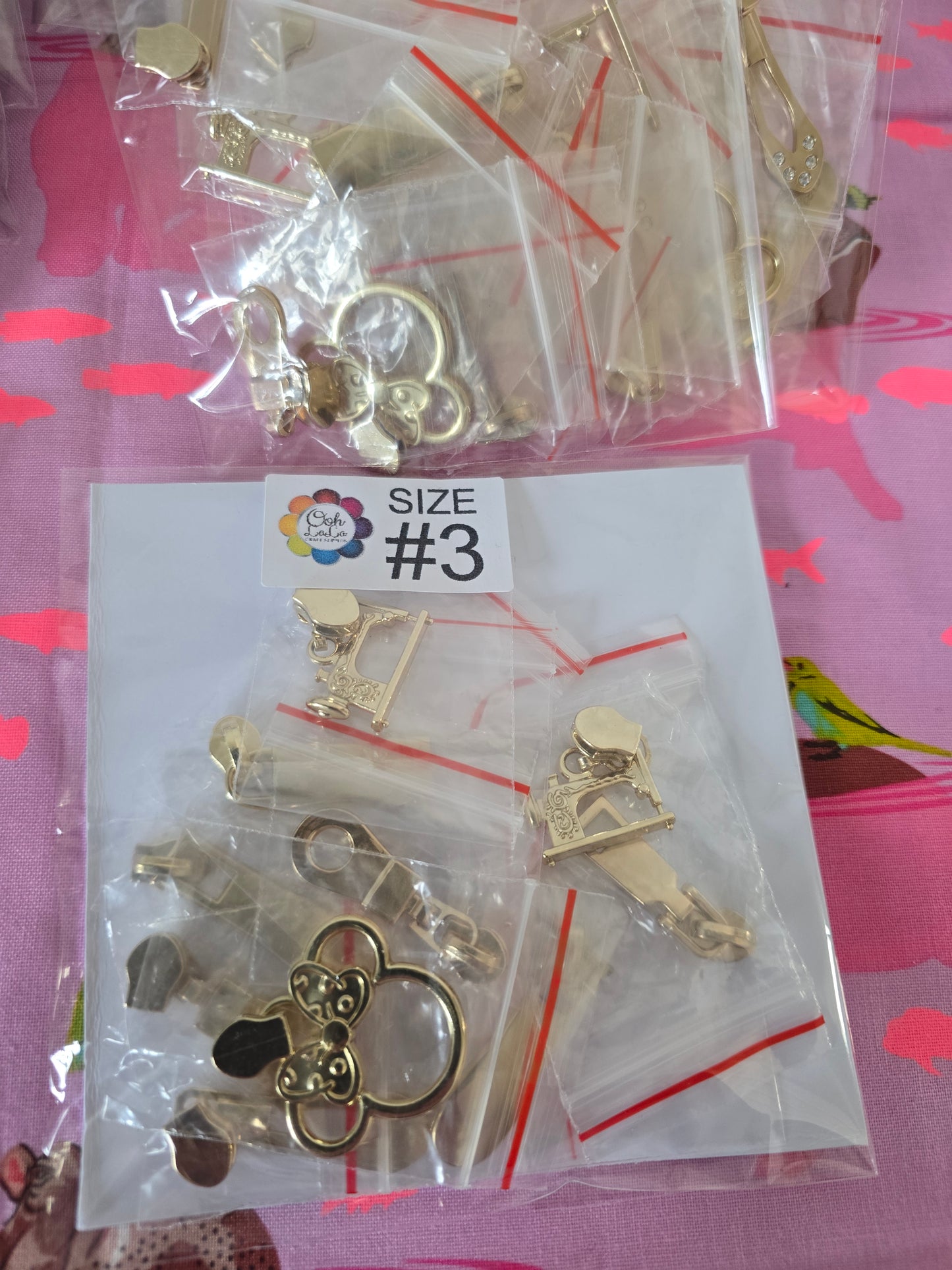 NEW SUPRISE PACKS 10 mixed size 3# GOLD Zip pulls FREE POSTAGE