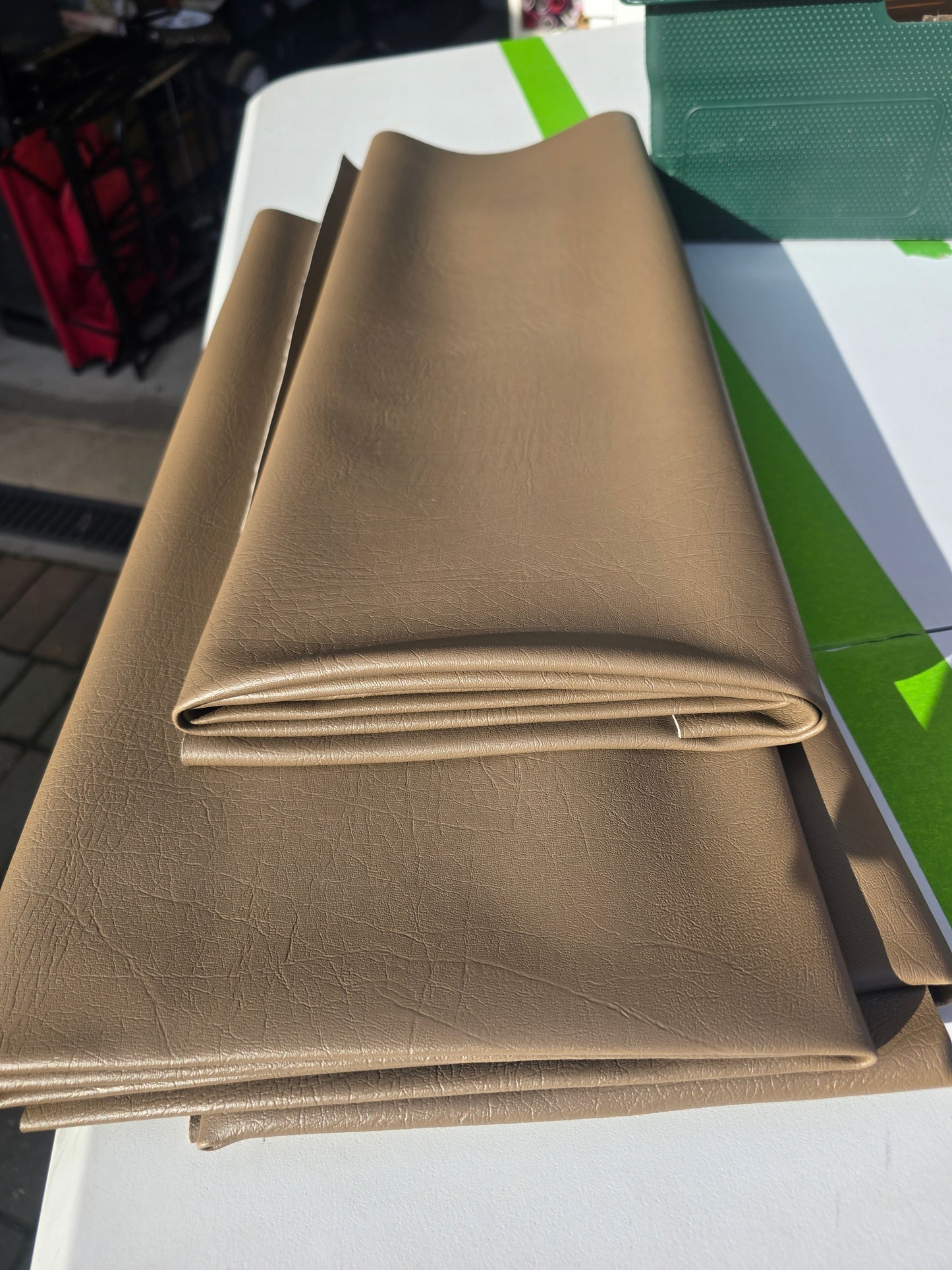 NEW Mushroom Beige pastel Faux leather half metre and full meter