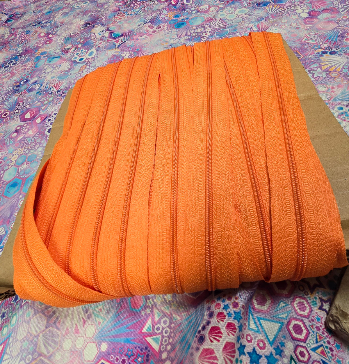 Size 3# one colour zipper tape TANGO ORANGE 1m pieces
