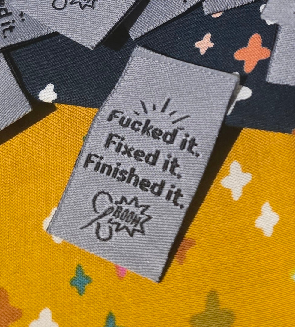 Sweary labels F..KED IT .... fun labels