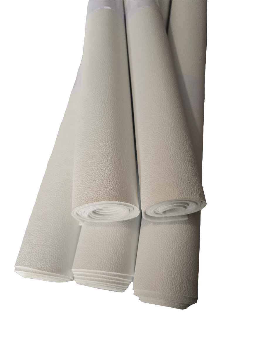Brilliant White Faux leather felt backed half metre