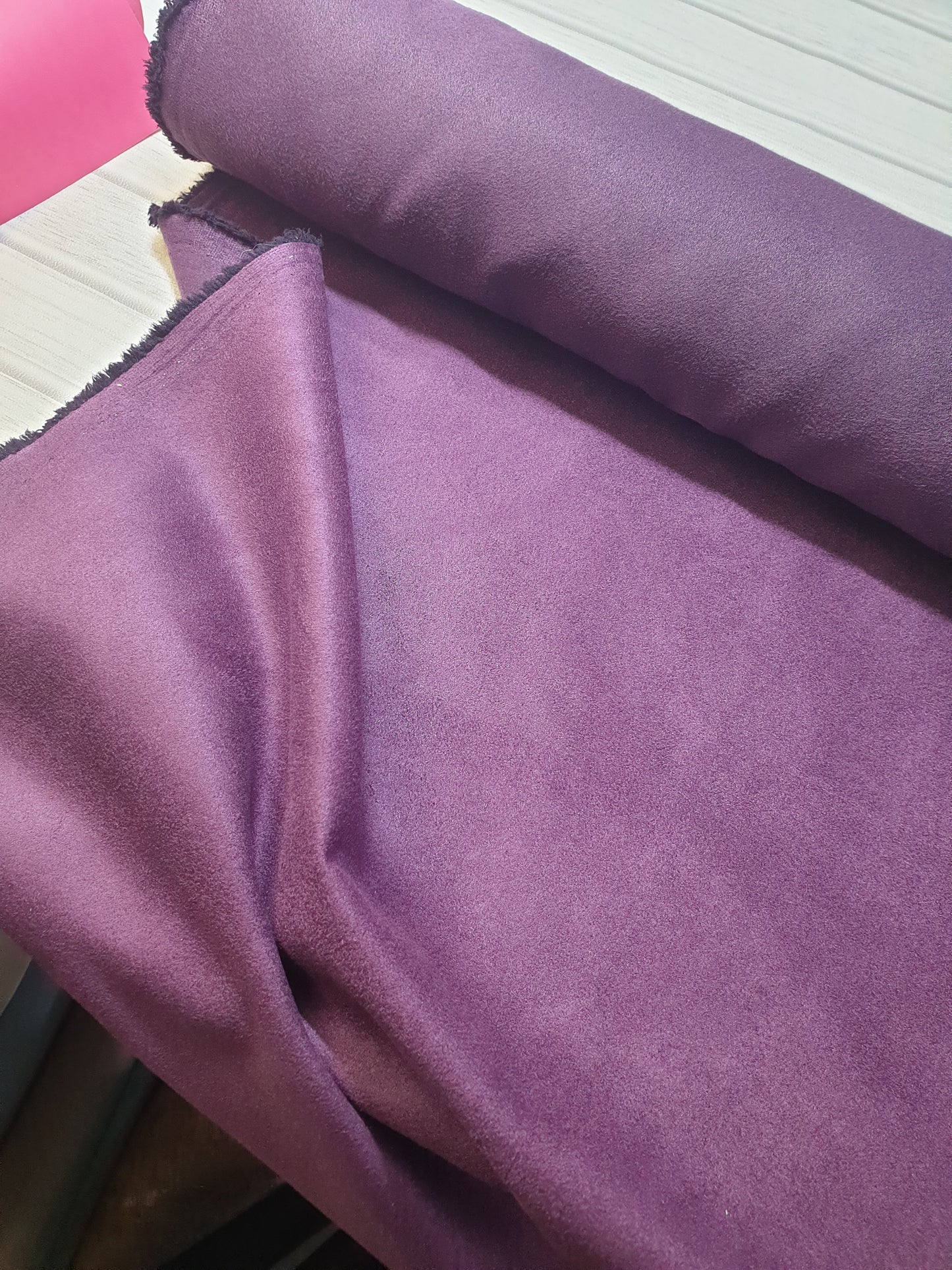 Plum purple suedette