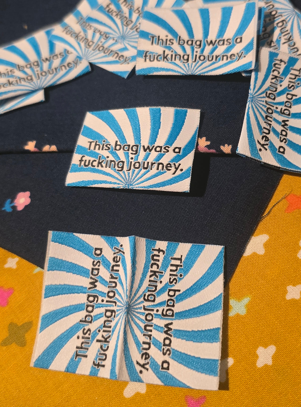 Sweary labels F.CKING JOURNEY fun labels