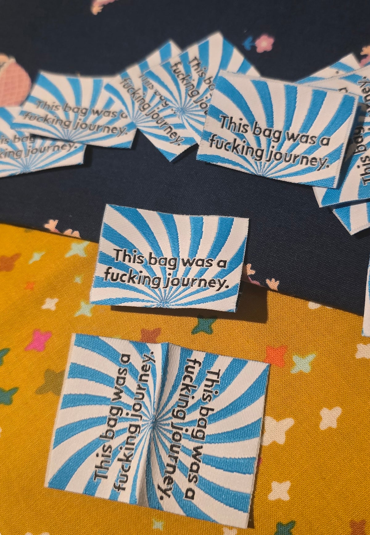 Sweary labels F.CKING JOURNEY fun labels