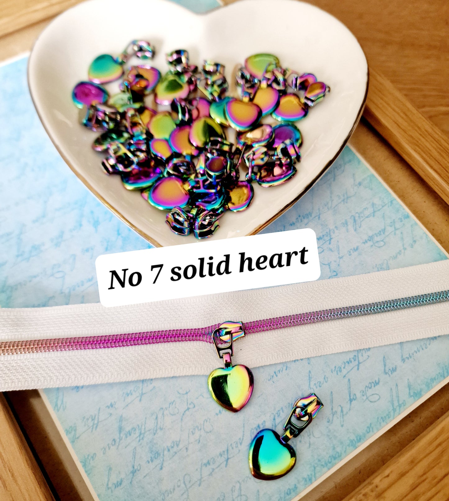 Pack of 10 mixed size 3# rainbow zip pulls