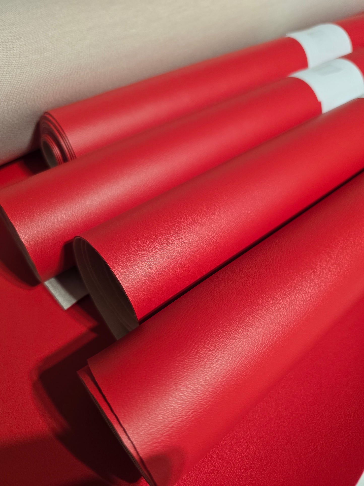 Bright red smoothie Faux leather half metre