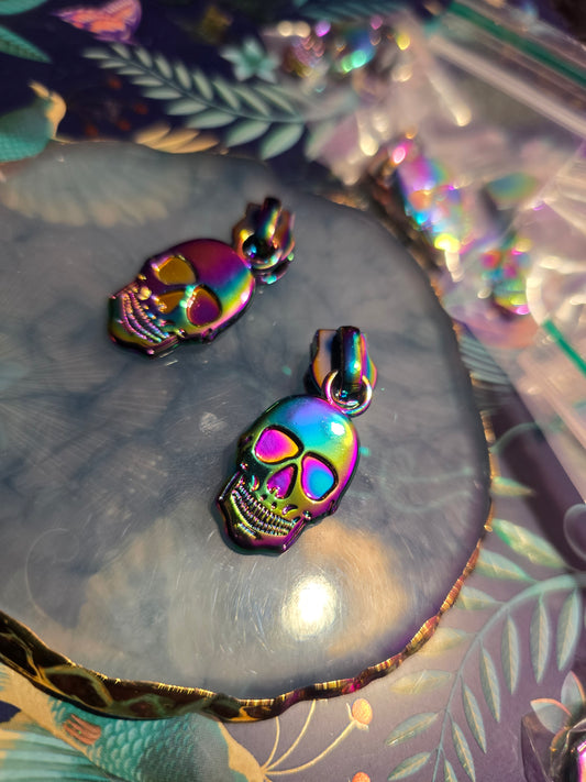 Size 5# rainbow SKULL FACE zipper pulls