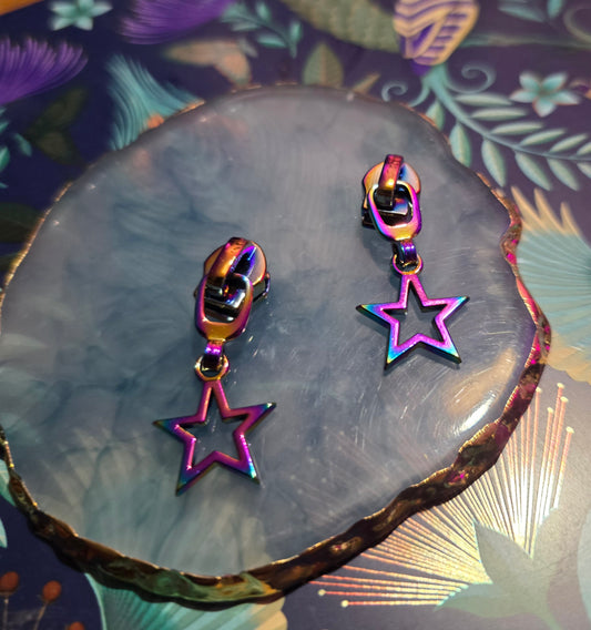 Size 5# rainbow STAR zipper pulls