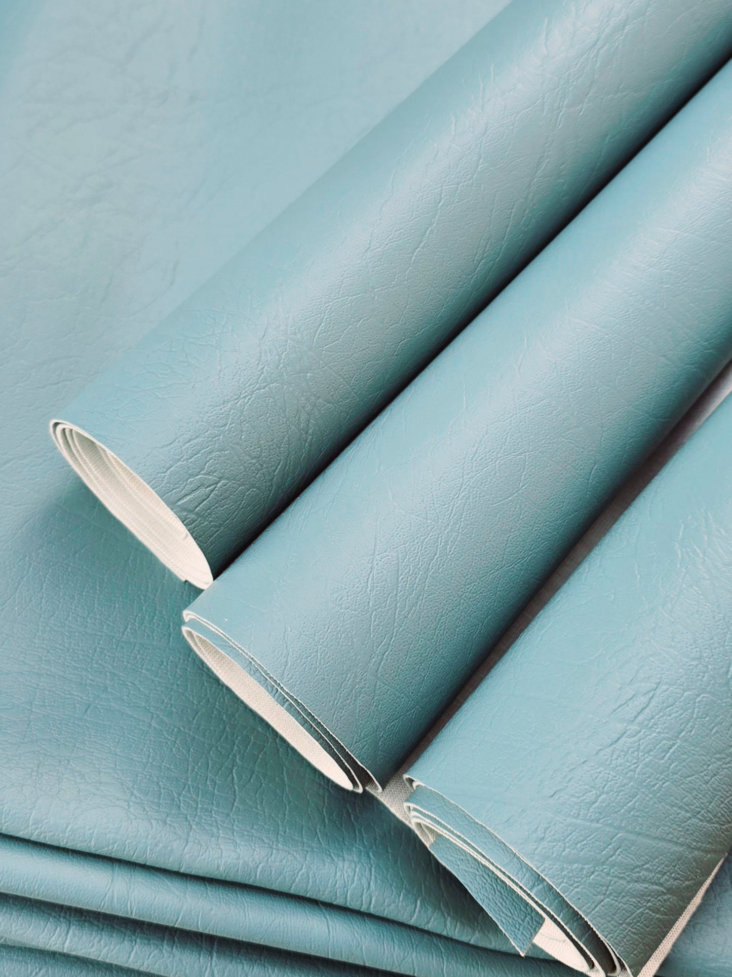 NEW AQUA pastel Faux leather half metre and full meter