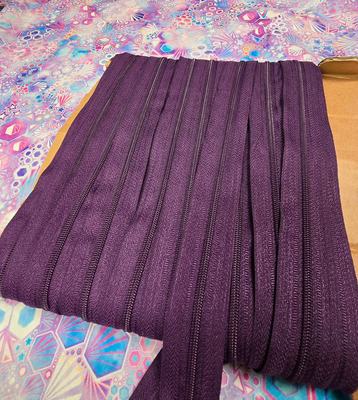 Size 3# one colour zipper tape PURPLE 1m pieces