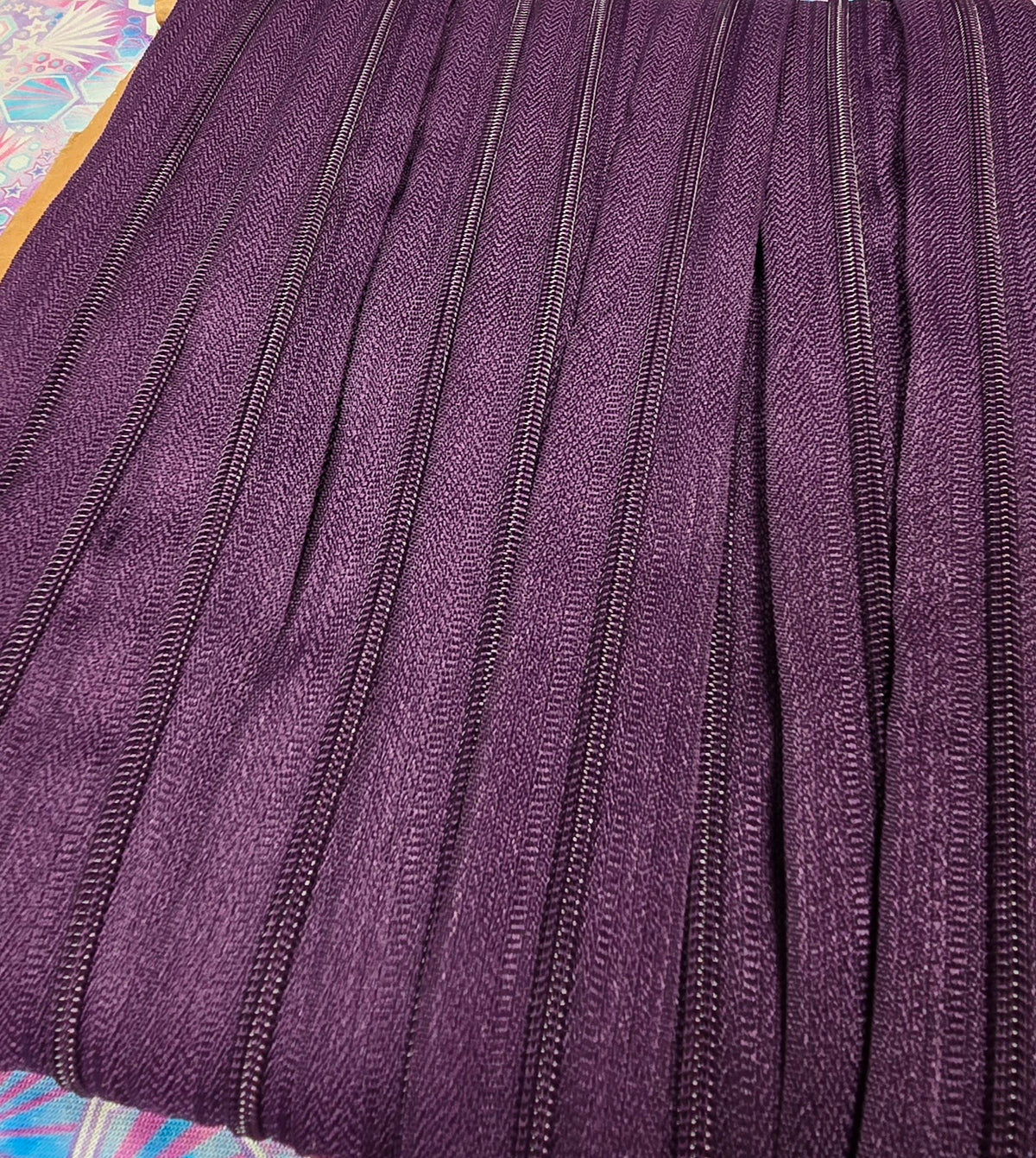 Size 3# one colour zipper tape PURPLE 1m pieces