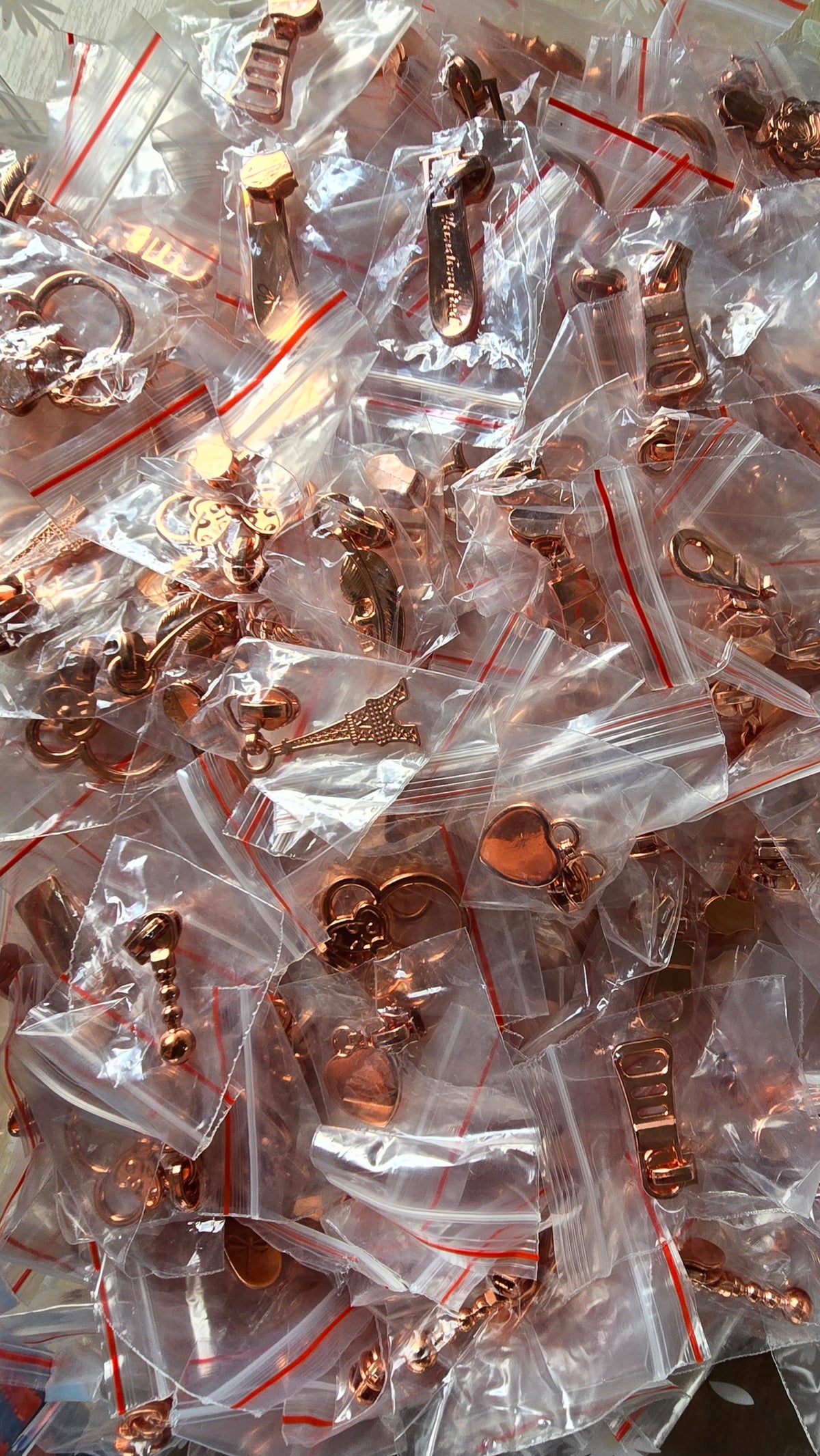 Pack of 10 RANDOM MIX size 3# ROSE GOLD Zip pulls