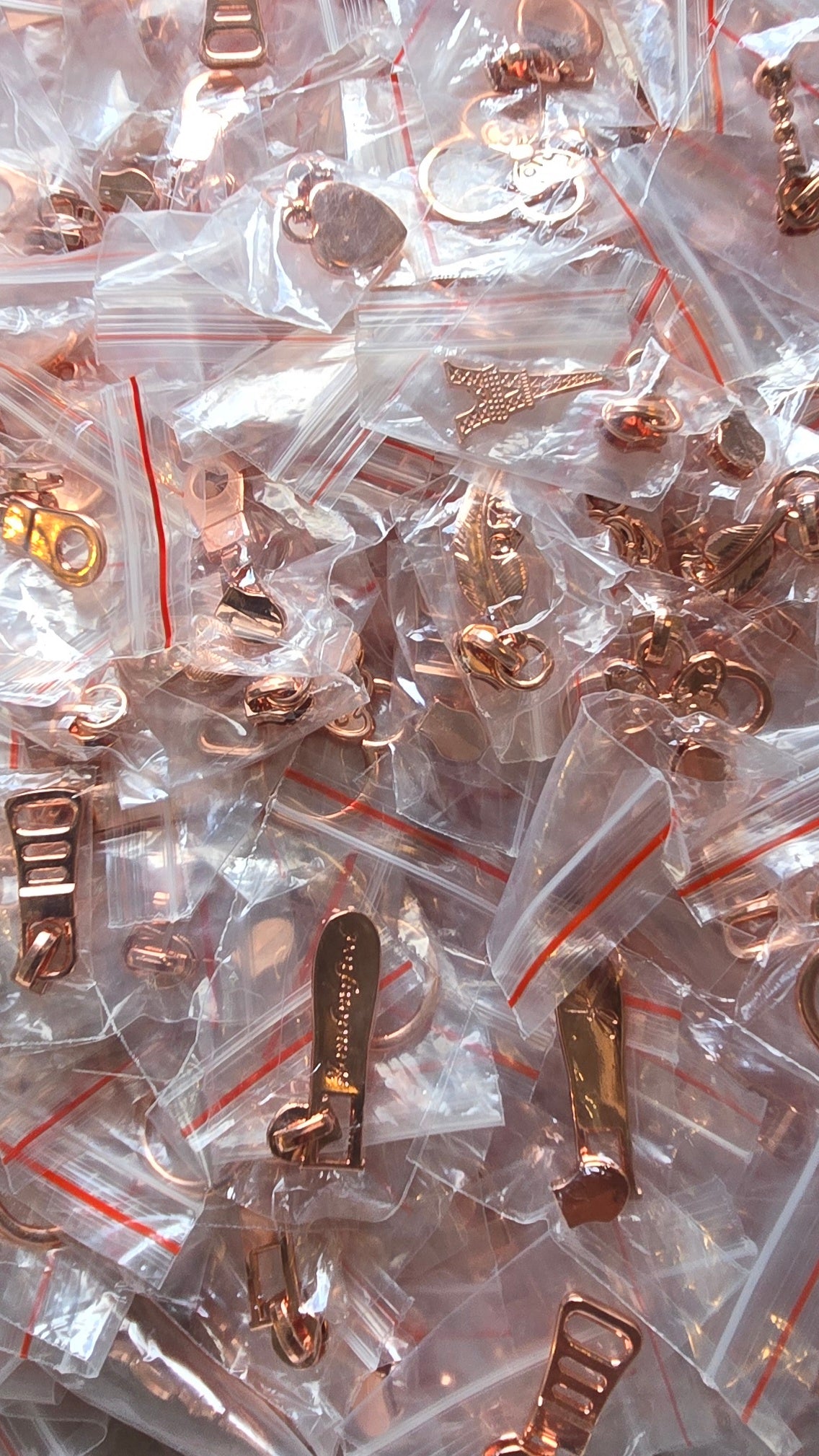 Pack of 10 RANDOM MIX size 3# ROSE GOLD Zip pulls