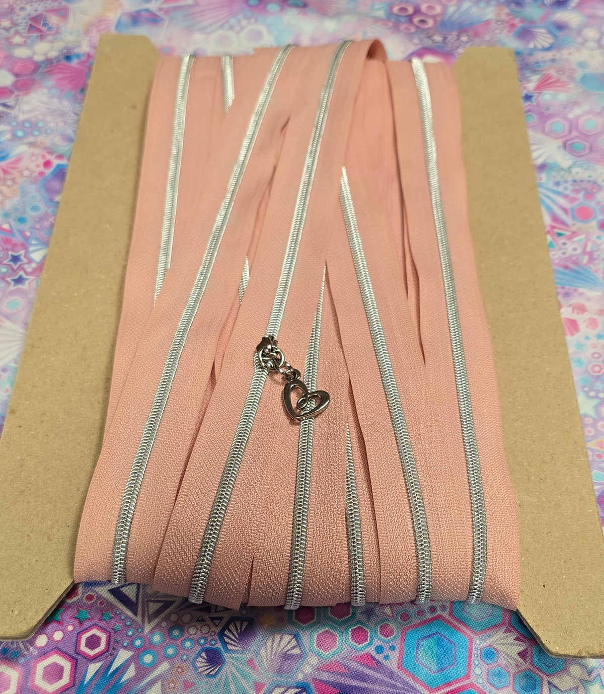 Size 3# Silver teeth PASTEL PEACH continuous zipper tape