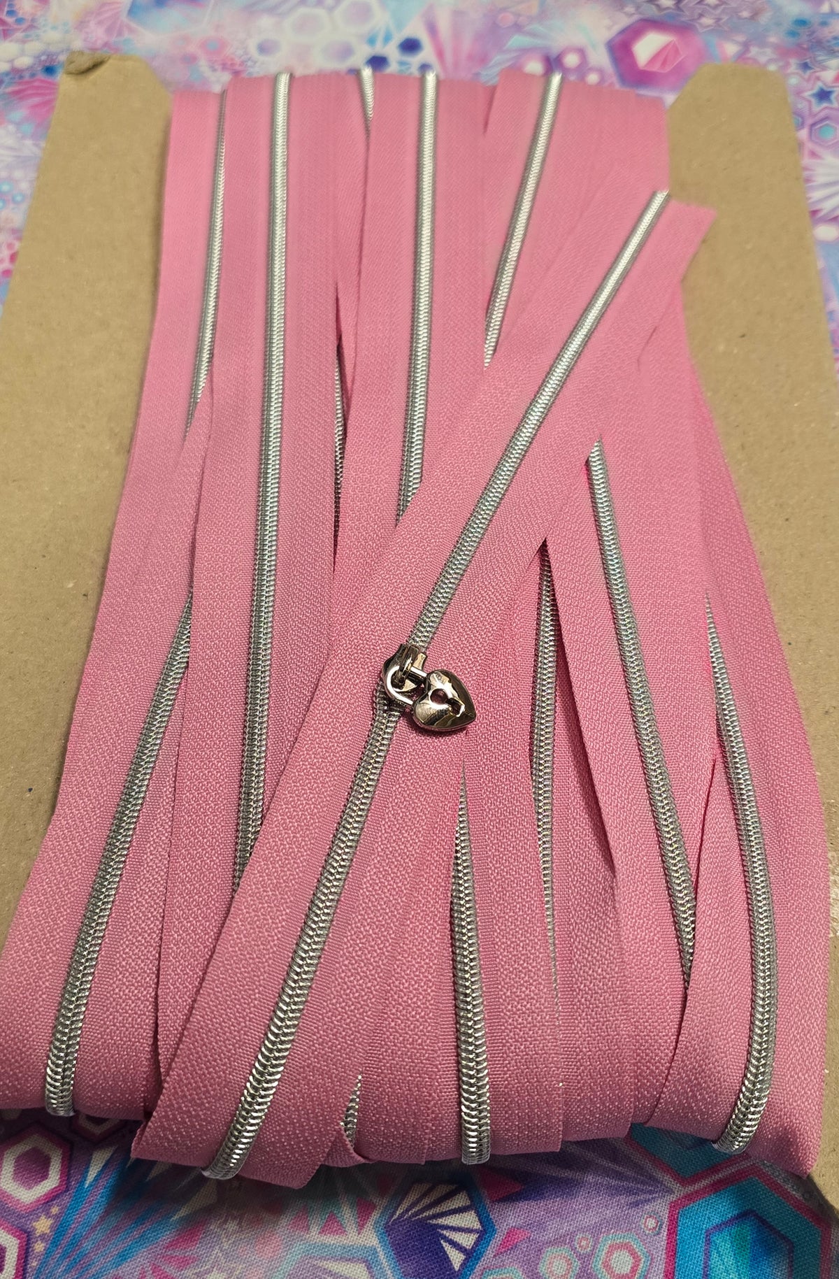 Size 3# Silver teeth SWEET PINK continuous zipper tape
