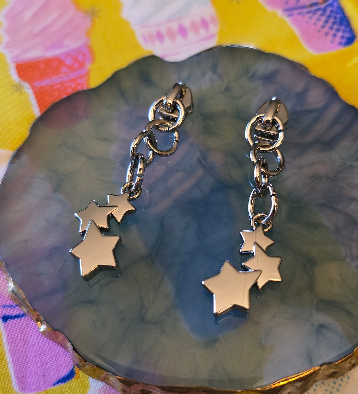 Size 3 zip pull SILVER STAR DROPS