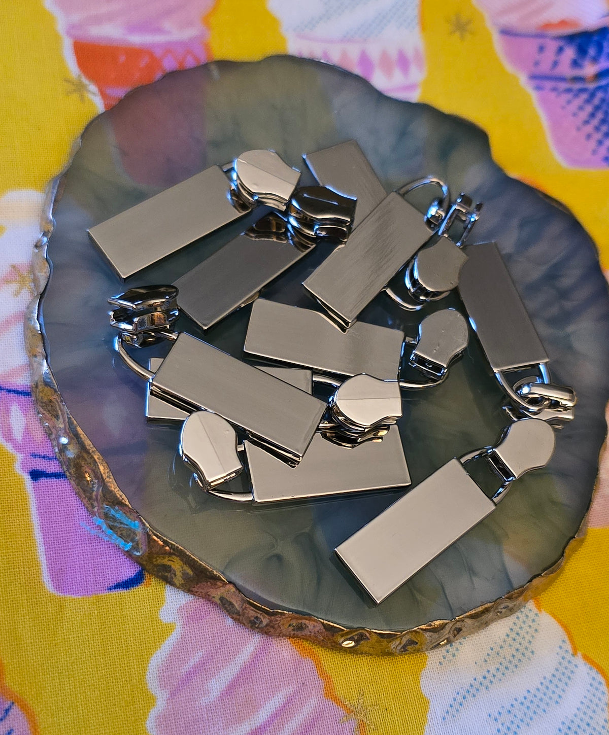 Pack of 10 tag pulls size 3# SILVER Zip pulls