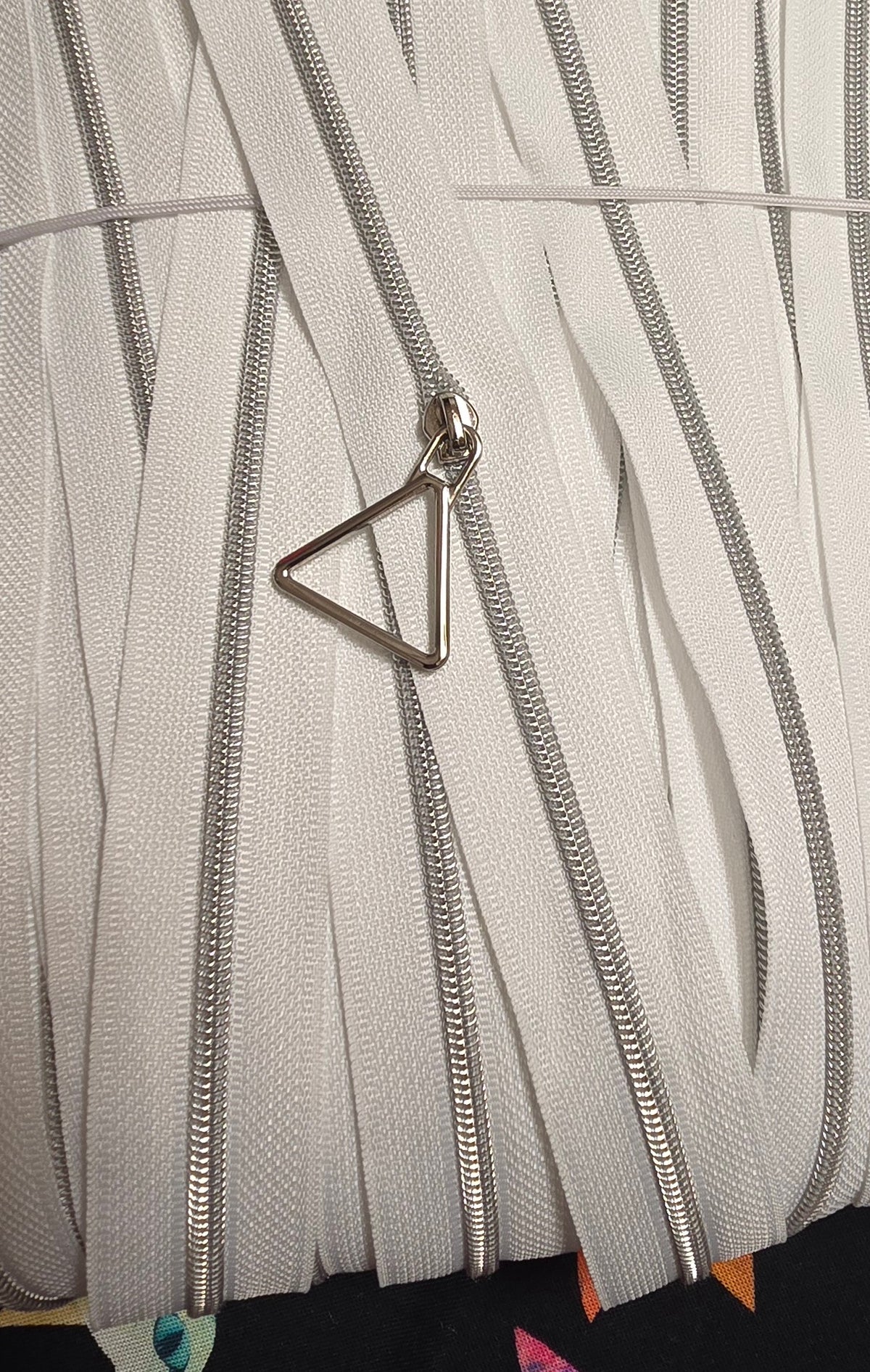 Size 3# Silver teeth WHITE continuous zipper tape