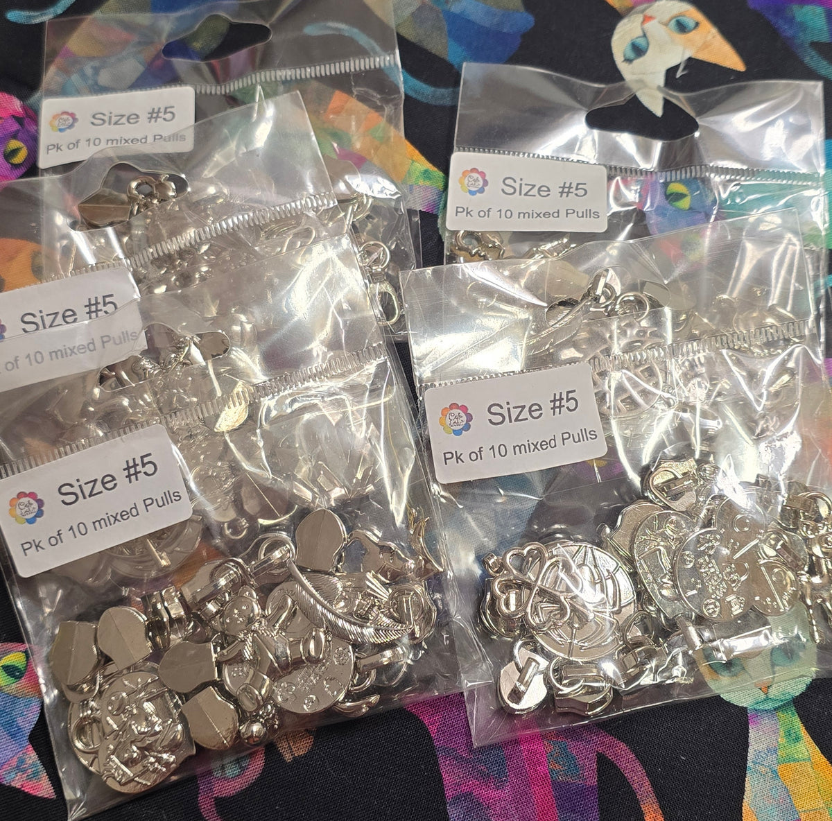 Size 5# NAVY SILVER BUNDLE, 4m zipper tape & 10 pulls
