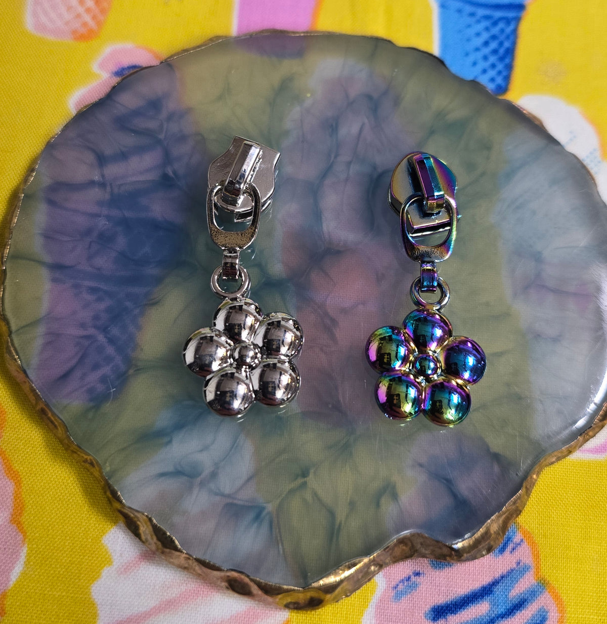 Size 5# CUNKY FLOWER zip pulls SALE