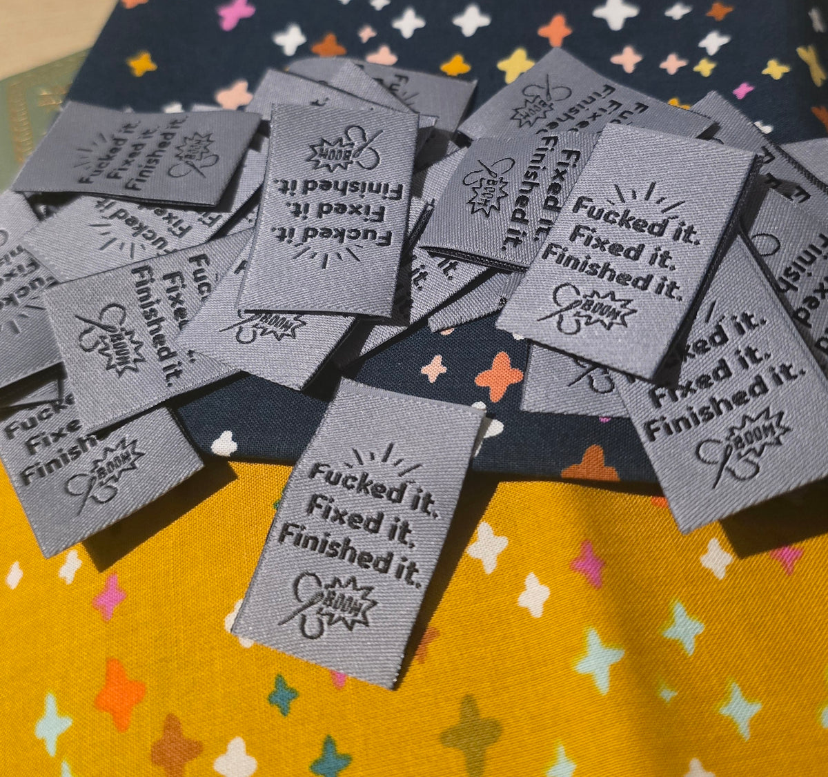 Sweary labels  F..KED IT .... fun labels