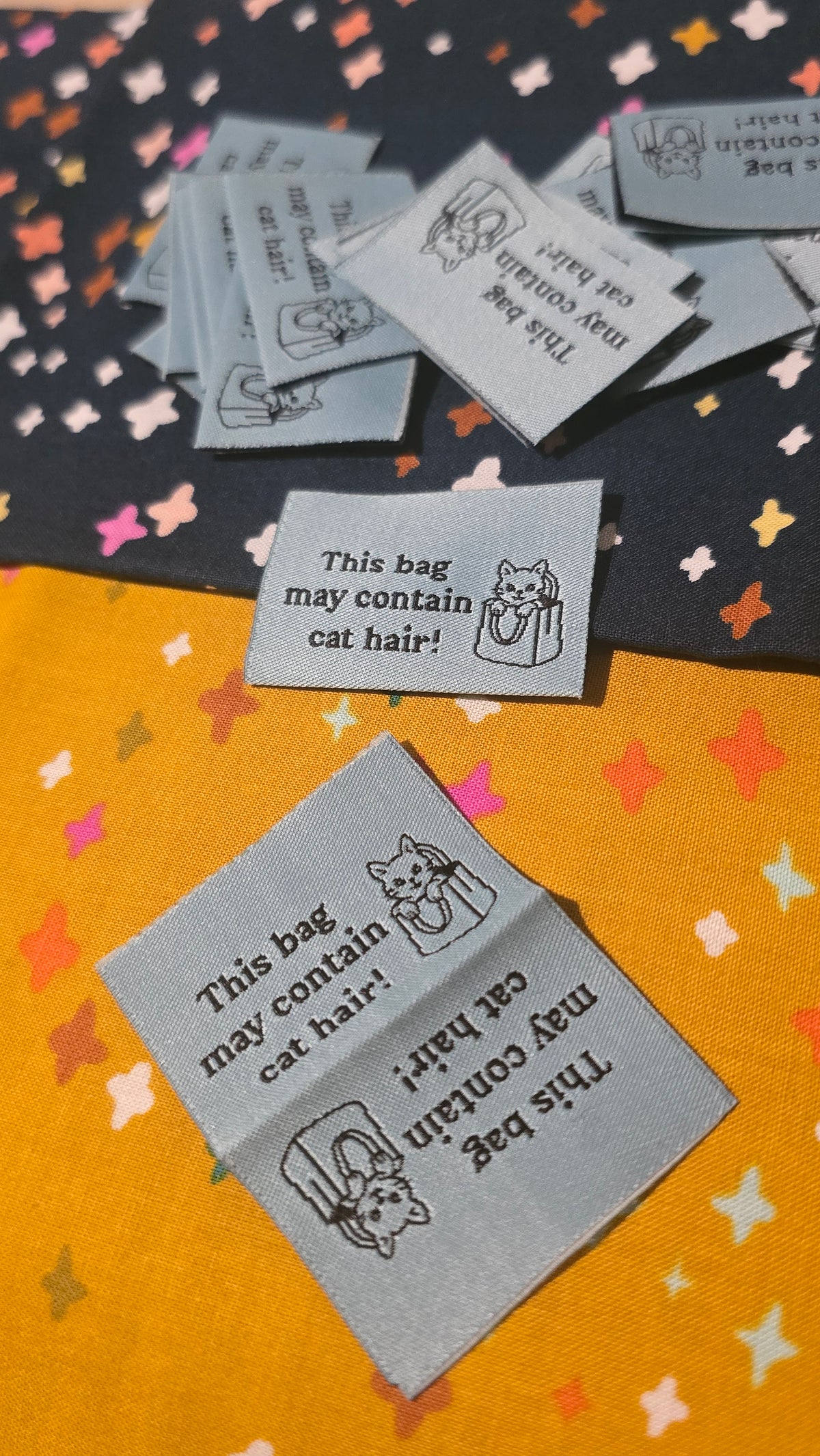 FUN labels MAY CONTAIN CAT HAIR