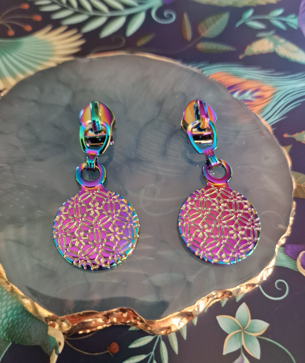 Size 5# rainbow mandala zipper pulls