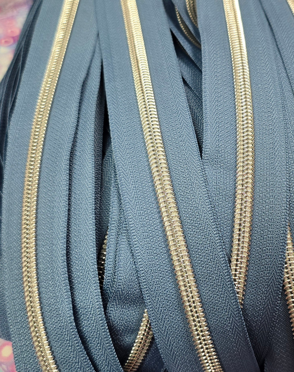 SIZE 5# SILVER Teeth DUCK EGG BLUE continuous zipper tape