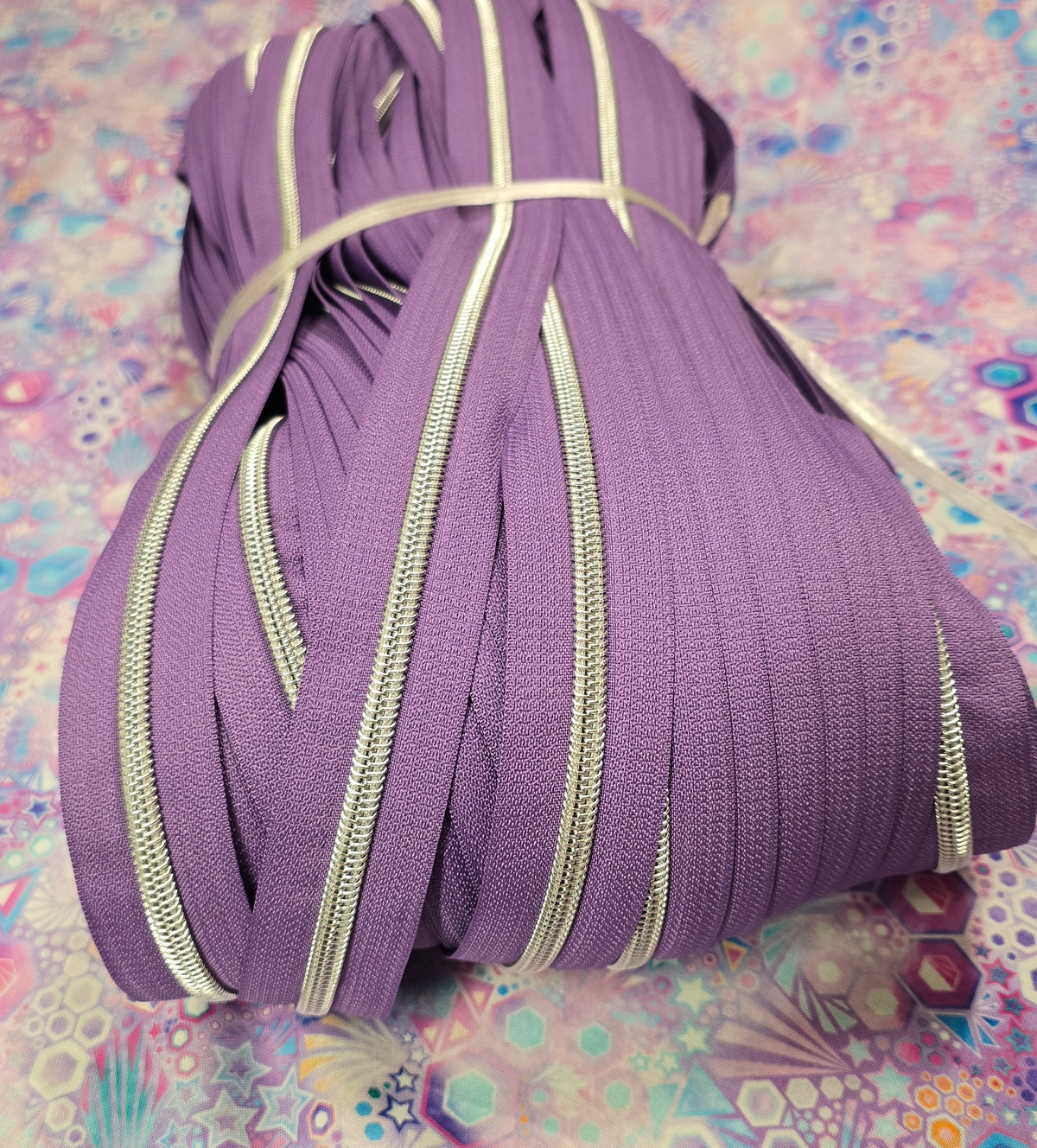 SIZE 5# SILVER Teeth GRAPE PURPLE continuous zipper tape
