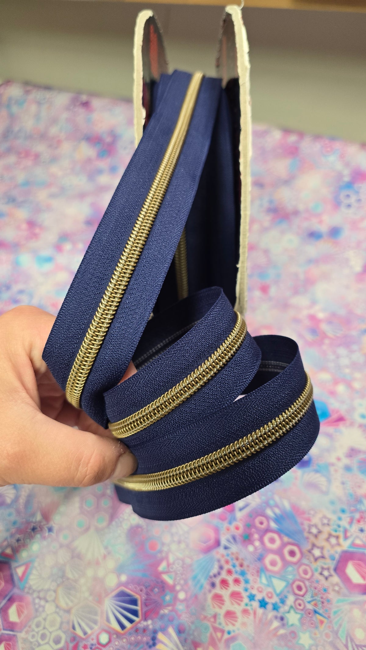 SIZE 5# NICE Navy Antique brass Teeth continuous zipper tape