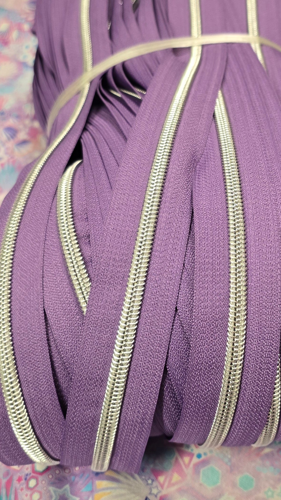 SIZE 5# SILVER Teeth GRAPE PURPLE continuous zipper tape