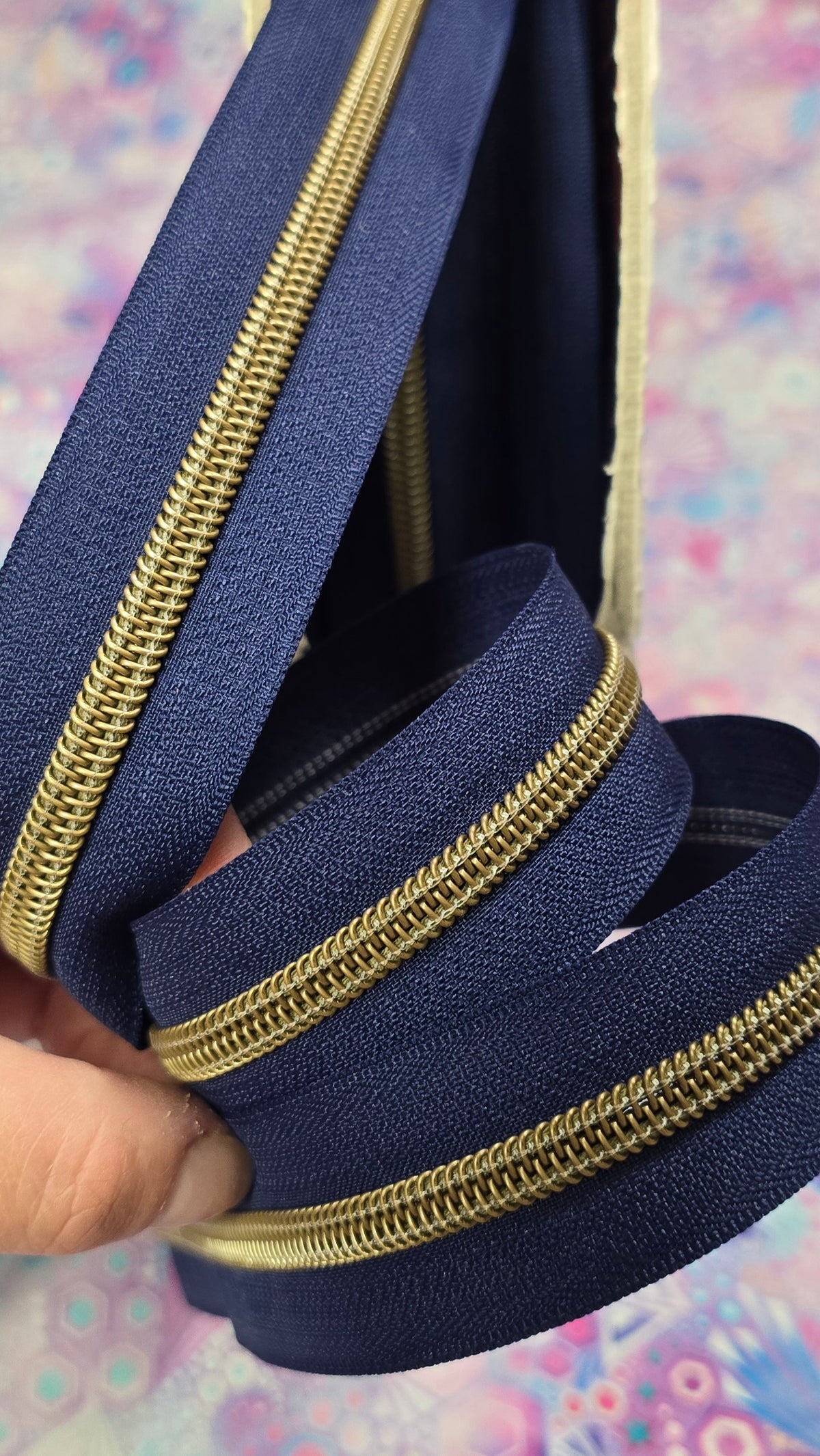 SIZE 5# NICE Navy Antique brass Teeth continuous zipper tape