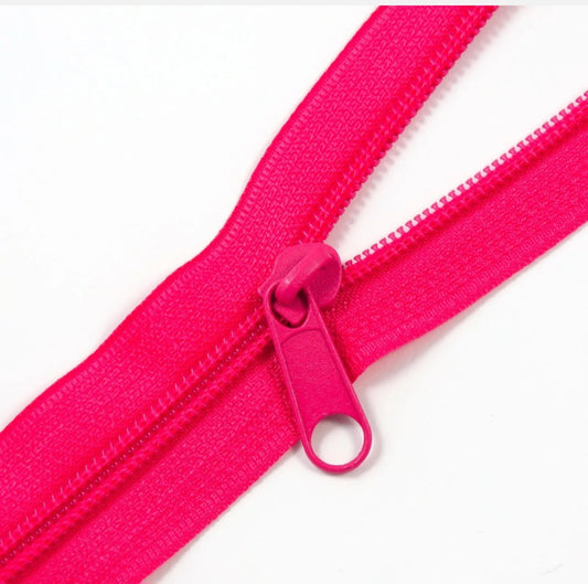 HOT PINK pink size 5 continious zip and zip pulls